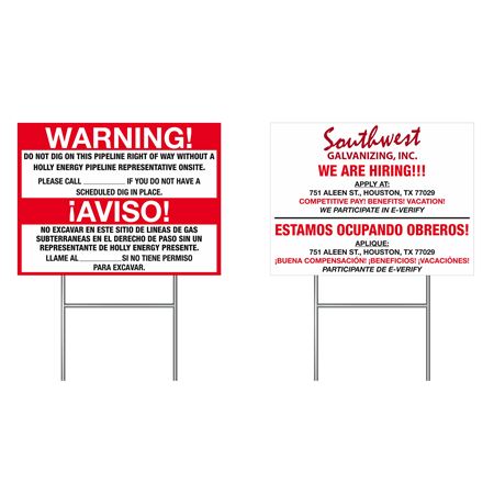 Two-Sided Custom Coroplast Sign w/Stake 18" x 24"